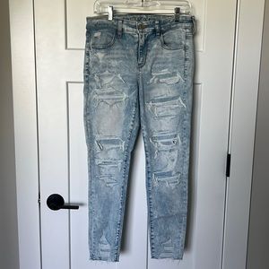 American Eagle High Rise Destroyed Jeans